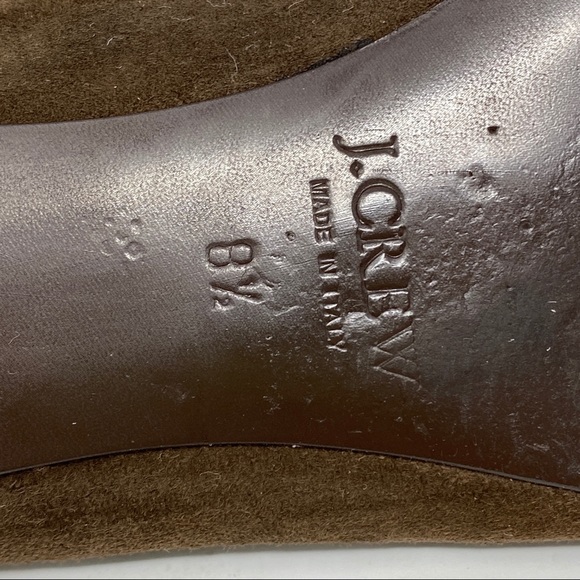 J Crew Suede Ballet Flats Round Toe Bow 8.5 brown - Picture 9 of 9